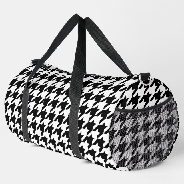Sac De Sport Retro Moderne Noir Blanc Tissage des dents (Coin droit)