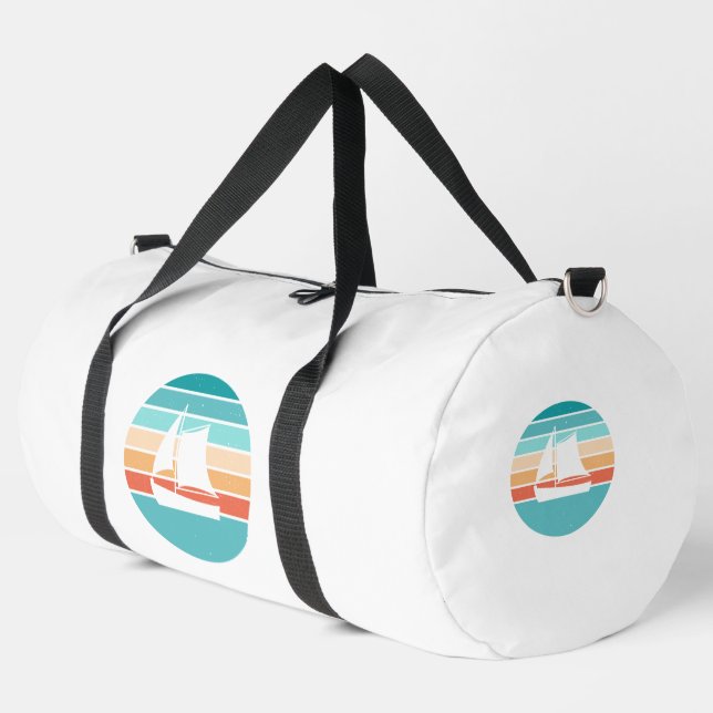 Sac De Sport Retro Sunset Effet Perdu + Voilier (Coin gauche)