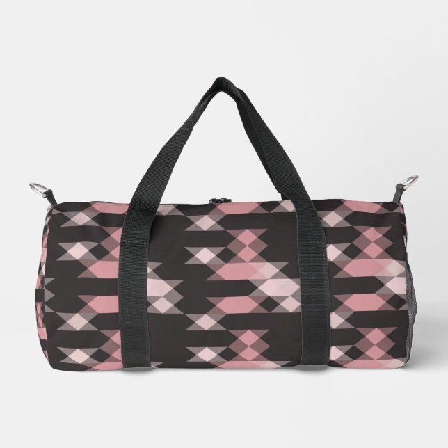 Sac De Sport rose blanc et gris géométrique (Recto)