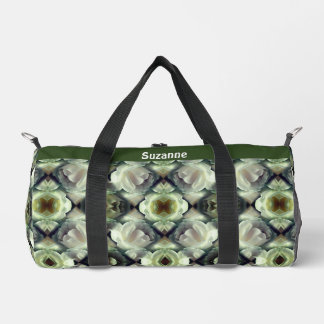 Sac De Sport Rose blanche Floral Abstrait Art personnalisé