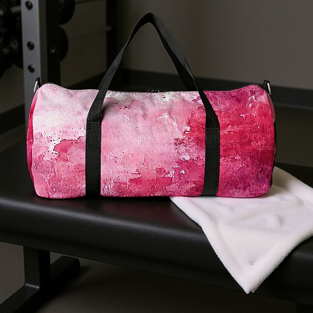 Sac De Sport Rose Chaud Abstrait Aquarelle  (Créateur téléchargé)
