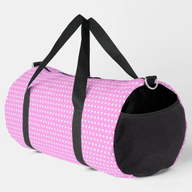 Sac De Sport Rose Fille Avec Points Blancs Élégants (Coin droit)