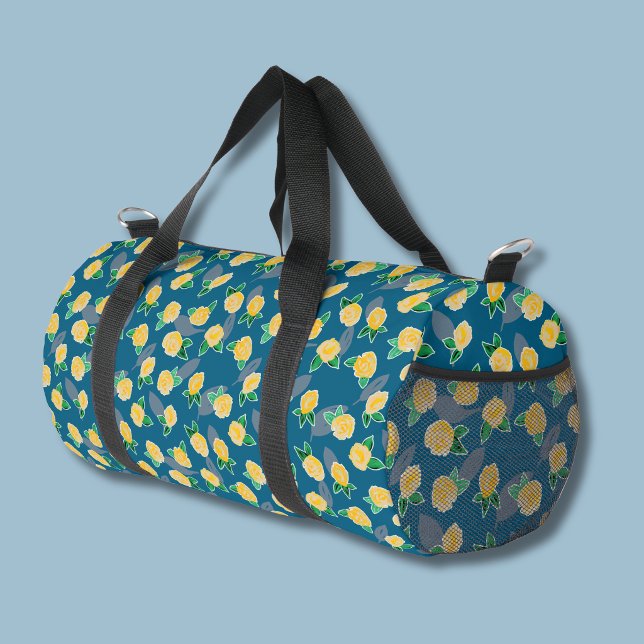 Sac De Sport Rose jaune florale botanique (Yellow rose botanical floral duffel bag)