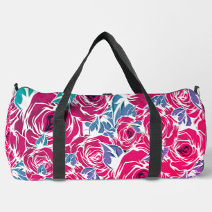 Sac De Sport Rose Pays rouge vert vintage floral