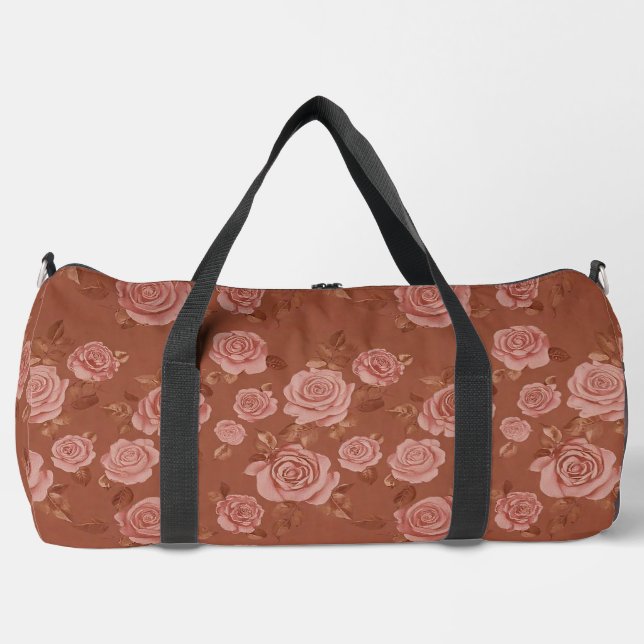 Sac De Sport Rose rose pâle sur cuir brun  (Recto)