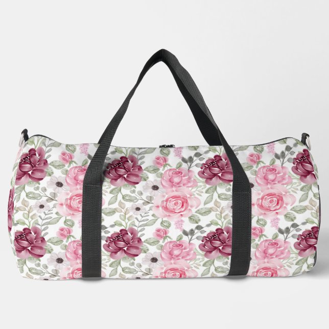 Sac De Sport Roses roses et bourguignons (Recto)