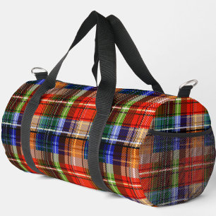 Sac De Sport Rouge Bleu Vert Jaune Carreaux Tartan Design 