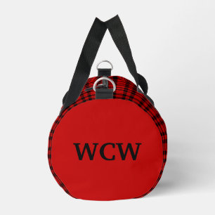 Sac De Sport Rouge carreaux noir motif personnalisé petit
