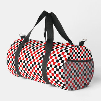 Sac De Sport Rouge Noir et Blanc Carreaux