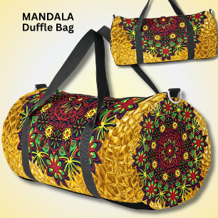 Sac De Sport Rouge rouge Mandala rouge brillant sur or