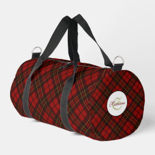 Sac De Sport Rouge tartan plaid hiver élégant motif Monogram