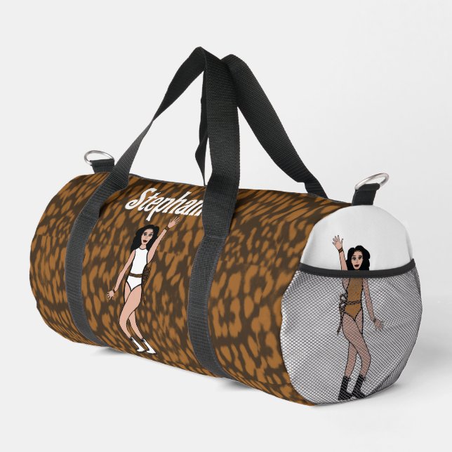 Sac De Sport Ruban Leopard de la danseuse personnalisée #2 (Coin droit)