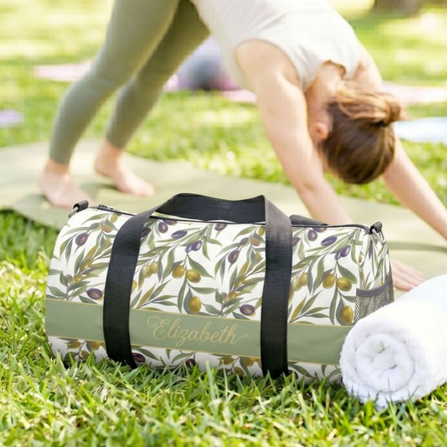 Sac De Sport Sage Green Watercolor French Country Olive Pattern (Créateur téléchargé)