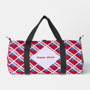 Sac De Sport Samoa et Drapeau Samoan Carrelé Rouge Personnalisa