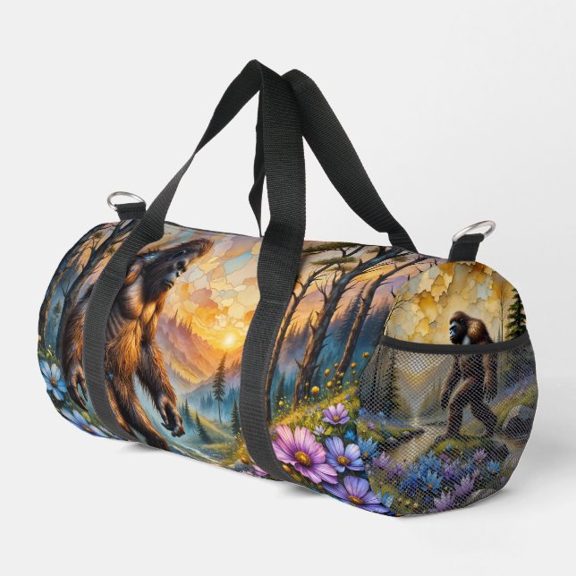 Sac De Sport  Sasquatch in Floral Mountain valley (Coin droit)