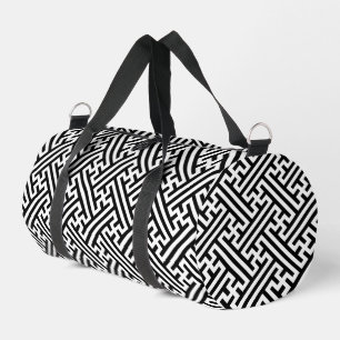 Sac De Sport Sayagata motif, japonais, noir et blanc
