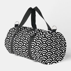 Sac De Sport Seigaiha, Vagues, Japonais, Noir et Blanc
