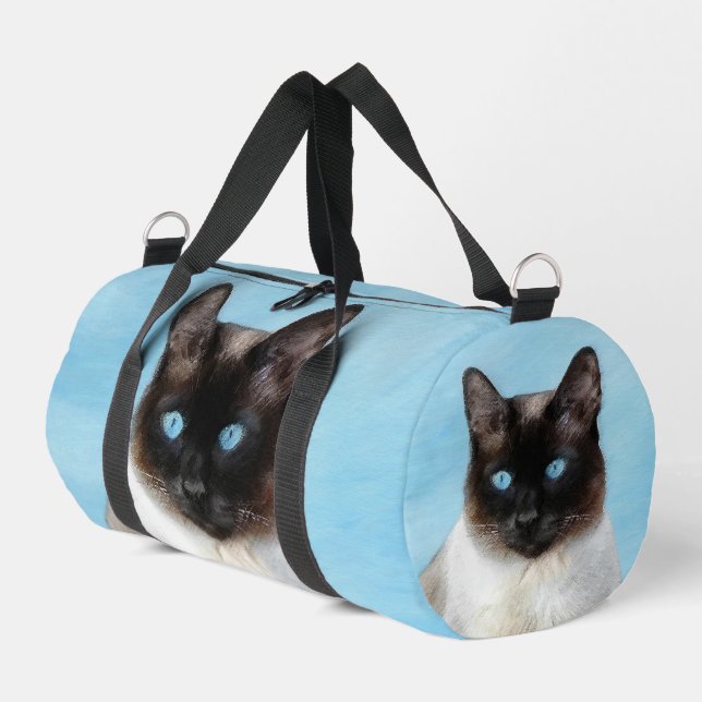 Sac De Sport Siamese Chat Portrait Peinture Cute Art Original (Coin gauche)