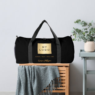 Sac De Sport Signature du logo de l'entreprise en or noir