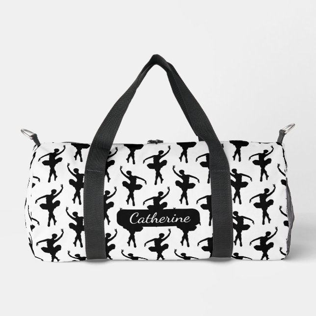 Sac De Sport Silhouette Ballerina en noir et blanc (Recto)