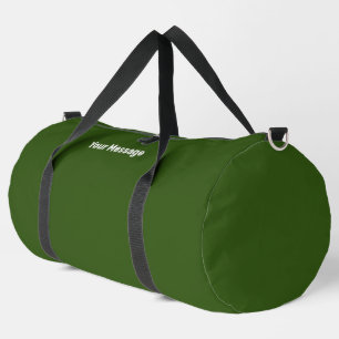 Sac De Sport Simple foncé vert blanc Votre message Modèle texte