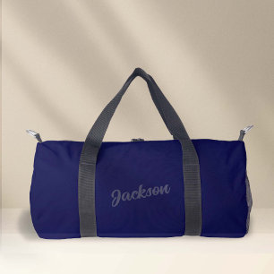 Sac De Sport Simple Navy Blue Nom personnalisé Fitness