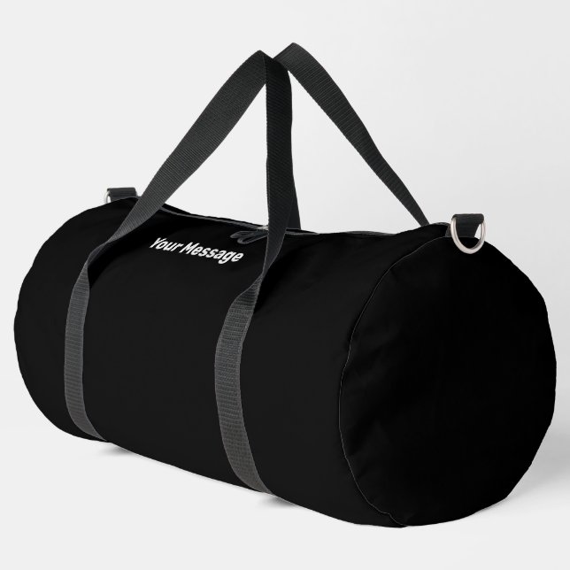 Sac De Sport Simple noir et blanc Votre message Modèle texte (Coin gauche)