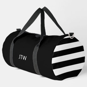 Sac De Sport Simples Motifs de monogramme noir et blanc