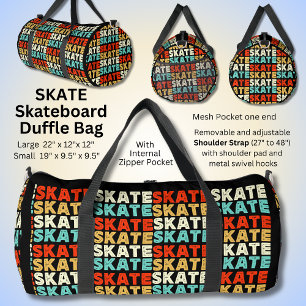 Sac De Sport SKATE répété pour Skateboarder sur Black