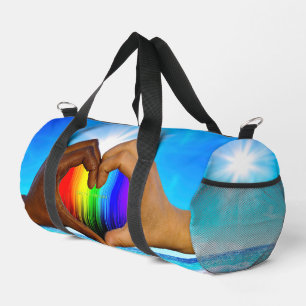 Sac De Sport SlipperyJoe dégradé de cœur arc-en-ciel vibrant in