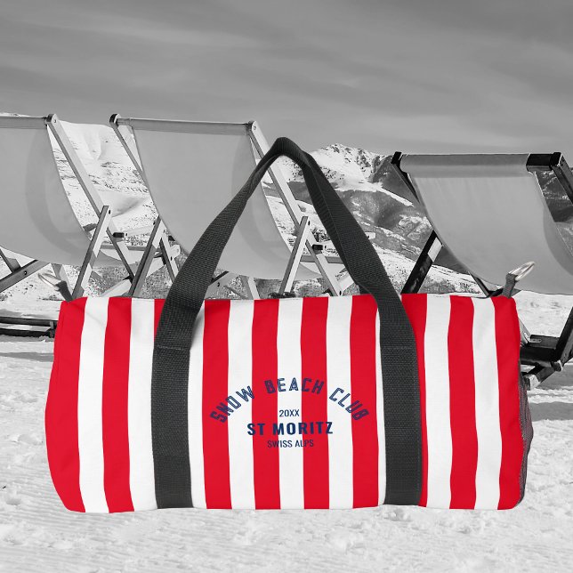 Sac De Sport Snow Beach Club Red Cabana Strigramme (Créateur téléchargé)