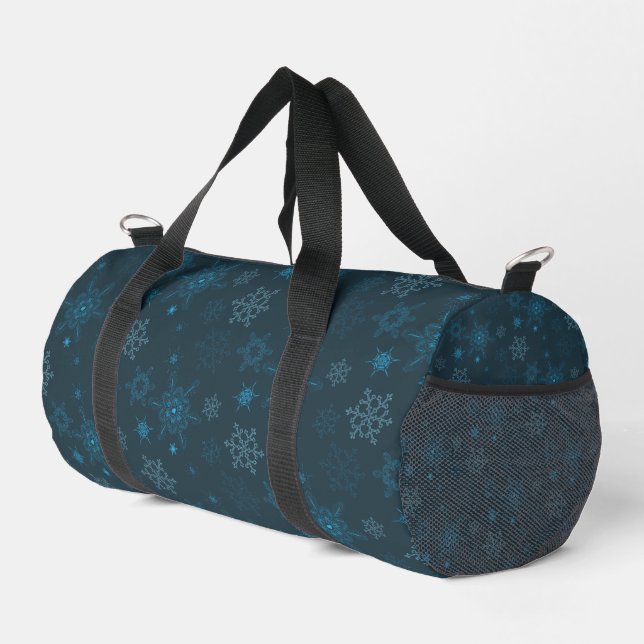 Sac De Sport Snowflake hiver bleu sans couture motif (Coin droit)