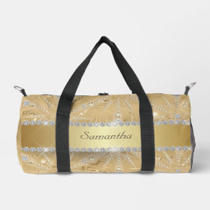 Sac De Sport Snowflake Or Avec Sparkle Diamond Nom Personnalisé