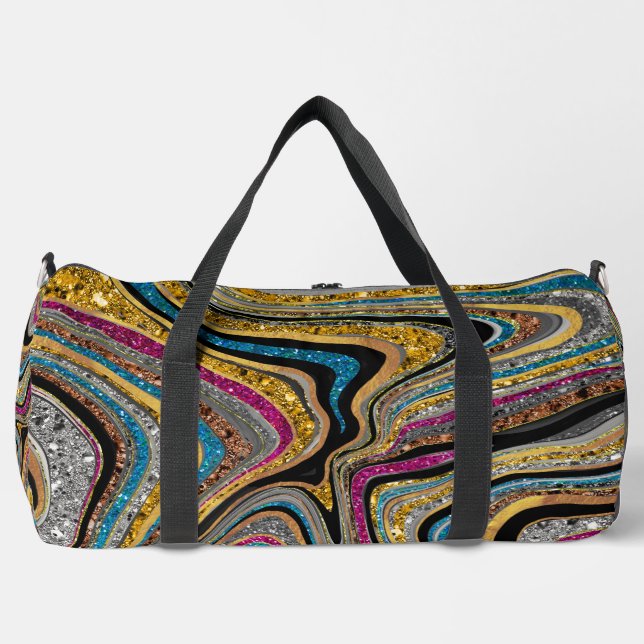 Sac De Sport Sparkle Glam scintillant gravure marbre girly art  (Recto)