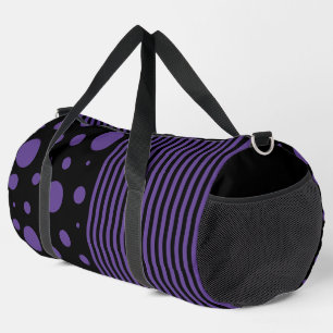 Sac De Sport Spots et rayures en violet et noir