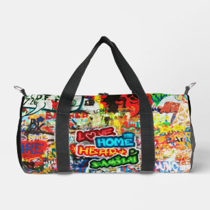 Sac De Sport Streetart graffiti coloré AMOUR MAISON COEUR FAMIL