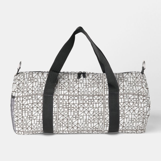 Sac De Sport Sudoku Two-Black And White Abstract Geometric  (Verso)
