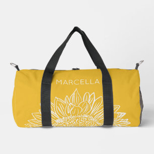 Sac De Sport Sunflower Sketch Nom personnalisé moderne