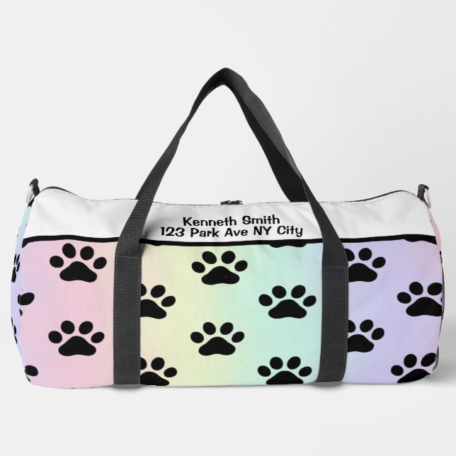Sac De Sport Sunrise Gradient Paw Print Pet Monogram Personal (Recto)