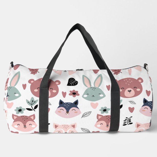 Sac De Sport Sweet Pink Bear Fox And Bunny Forest (Recto)