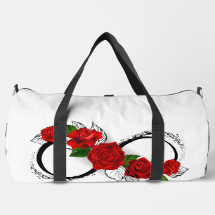 Sac De Sport Symbole d'infini avec les roses rouges