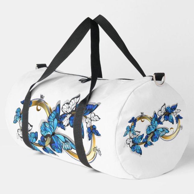 Sac De Sport Symbole infini de papillons Morpho bleus (Coin gauche)