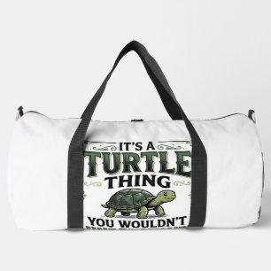 Sac De Sport T-shirt drôle de truc de tortue vintage pour amate