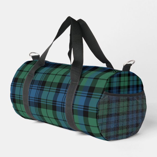 Sac De Sport Tartan Plaid Rustique Campbell Vert Bleu (Coin droit)