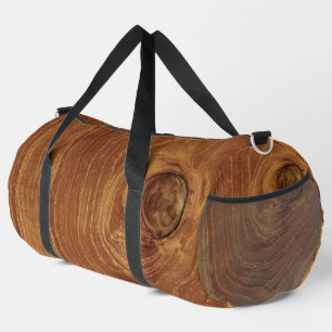Sac De Sport Teak Rustique Grain de Bois Brun Motif Photo de la