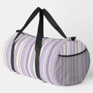Sac De Sport Teintes de lavande sur fond ivoire rayé