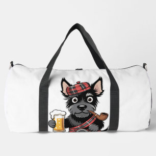 Sac De Sport Térrier écossais en kilt tartan avec bière et pipe