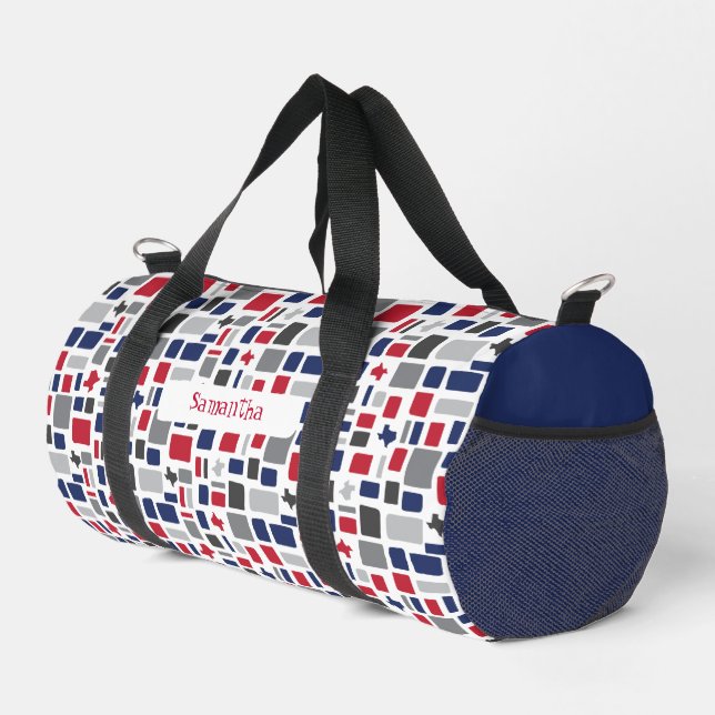 Sac De Sport Texas Red & Blue Wonky Carrés & Rectangles (Coin droit)