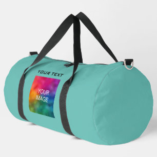 Sac De Sport Texte photo couleur vive turquoise Modèle personna