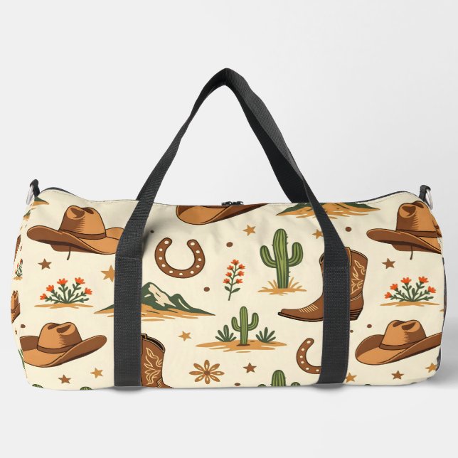Sac De Sport Thème de pays occidental avec cactus (Recto)